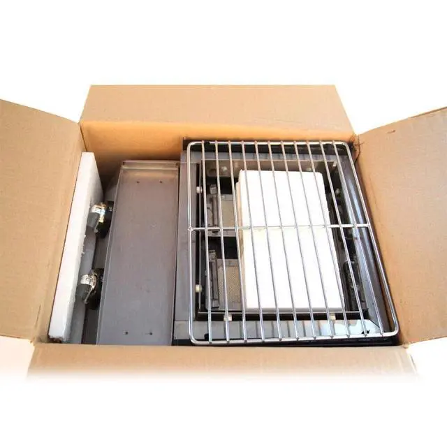 Alt view image 7 of 7 - Portable 2 Burner Gas BBQ Grill Tabletop Camping Smokeless Grill Stainless Steel