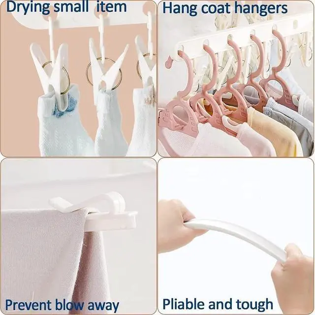 Alt view image 5 of 7 - 3-Tier Stainless Steel Clothes Drying Rack W/ 3 Rotatable Arms for Hangers