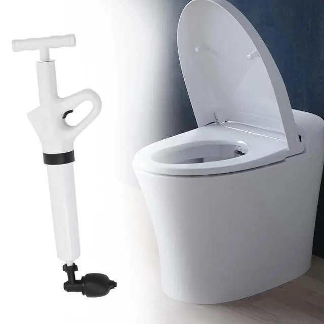 Alt view image 2 of 7 - High Pressure Toilet Plunger Air Drain Blaster Sink Dredge Pipe Clog Plumbing