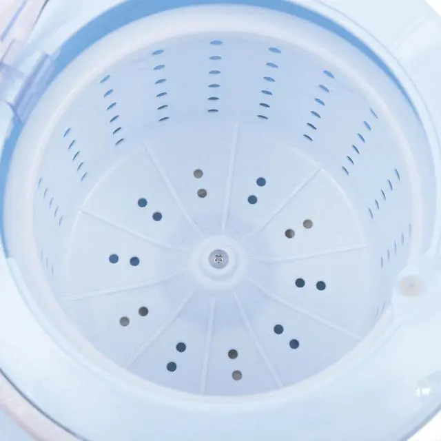 Alt view image 4 of 7 - Mini Dryer Portable Compact Clothes Spin Dryer Manual Home Laundry Dryer Blue