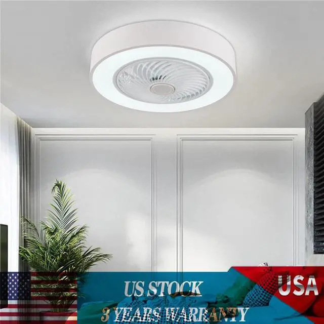 Main image of 22'' Modern LED Ceiling Fan Light Flush Mount Dimmable Chandelier Lamp w/ Remote
