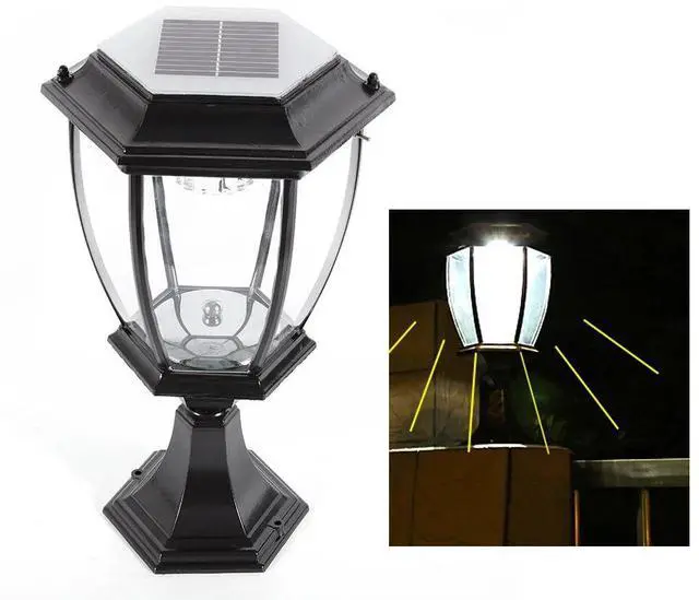 Main image of Waterproof Outdoor Yard Light LED Solar Power Lantern Landscape Pillar Post Lamp