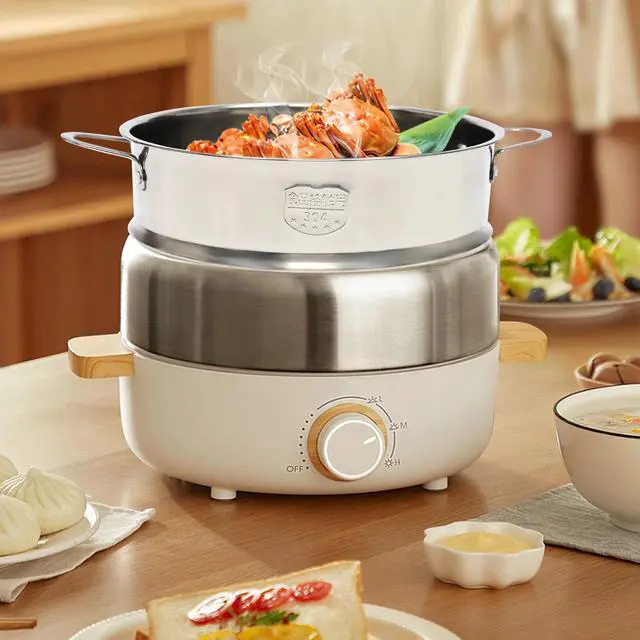 Main image of Stainless Steel Steamer 1 Tier Meat Vegetable Cooking Steam Pot Kitchen Steamer