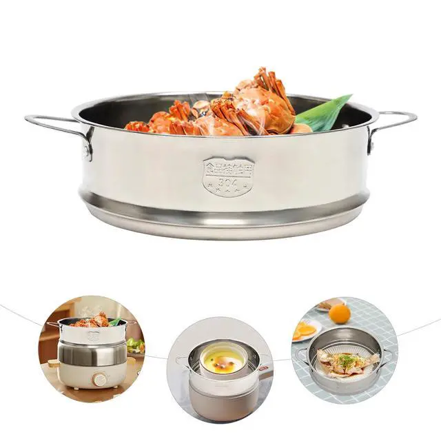 Alt view image 3 of 7 - Stainless Steel Steamer 1 Tier Meat Vegetable Cooking Steam Pot Kitchen Steamer