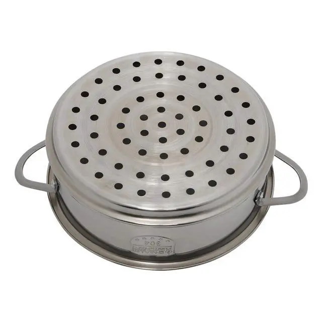 Alt view image 7 of 7 - Stainless Steel Steamer 1 Tier Meat Vegetable Cooking Steam Pot Kitchen Steamer