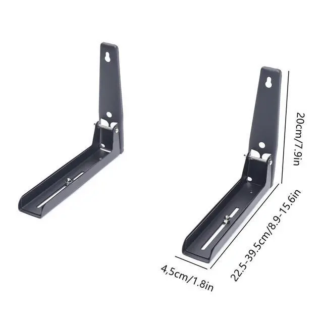 Alt view image 3 of 7 - Heavy Duty Microwave Bracket Wall Mounted Rack Stainless Steel Shelf Adjustable