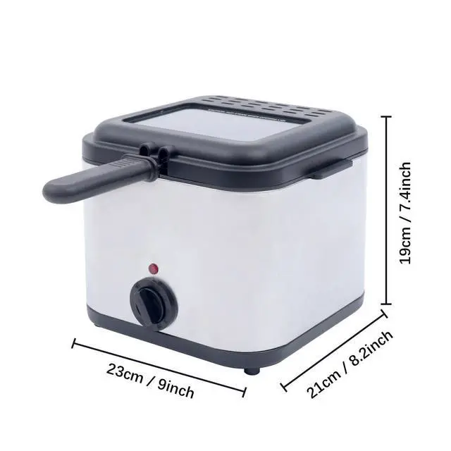 Alt view image 3 of 7 - Electric Deep Fryer With Basket Small Fryer Stainless Steel Fish Fryer 1KW 2.5L