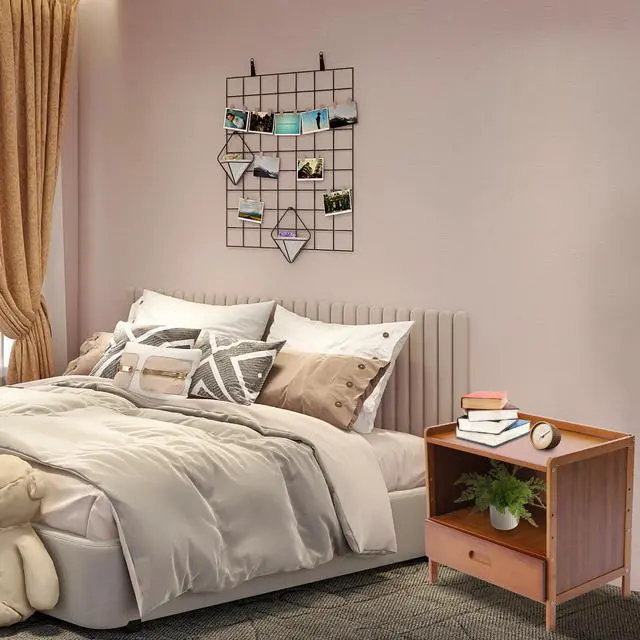 Alt view image 2 of 7 - Bamboo Small Nightstand Bedside End Table with Drawer for Bedroom Living Room
