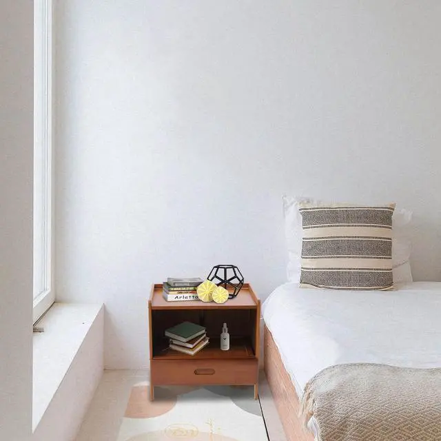 Alt view image 4 of 7 - Bamboo Small Nightstand Bedside End Table with Drawer for Bedroom Living Room