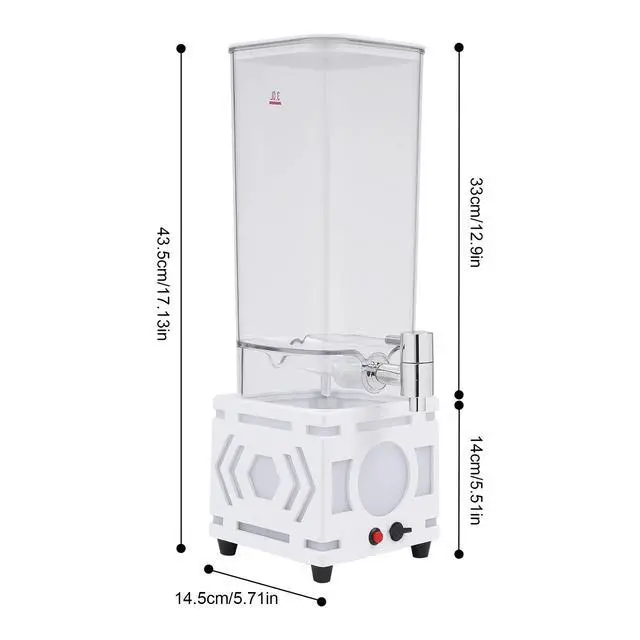 Alt view image 2 of 7 - 3L/0.79gal Beverage Dispenser Clear Water Juice Drink Dispenser with LED Light