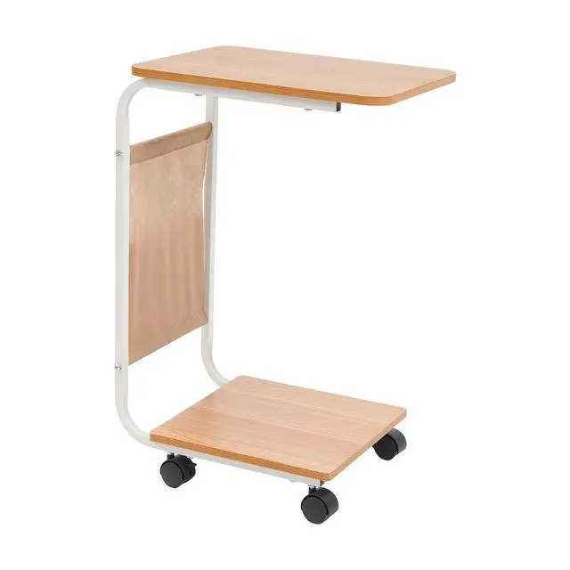 Alt view image 4 of 7 - C-Shaped Side Table Sofa Bed Side Table With 4 Wheels Coffee Table Laptop Stand