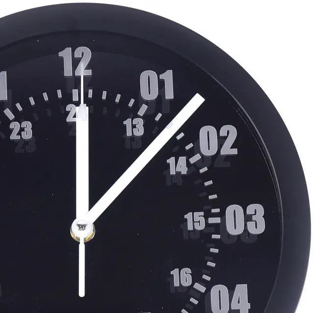 Alt view image 7 of 7 - Military Time 12/24 Hours Display Wall Clock Watch Style with LED Backlight