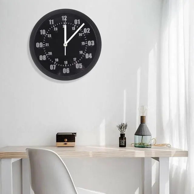 Alt view image 2 of 7 - Military Time 12/24 Hours Display Wall Clock Watch Style with LED Backlight