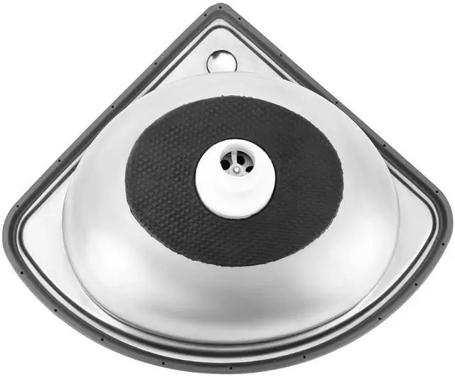 Alt view image 4 of 7 - Single Triangle Wash Basin, Corner Sink Small Bar Sink Stainless Steel w/ Faucet