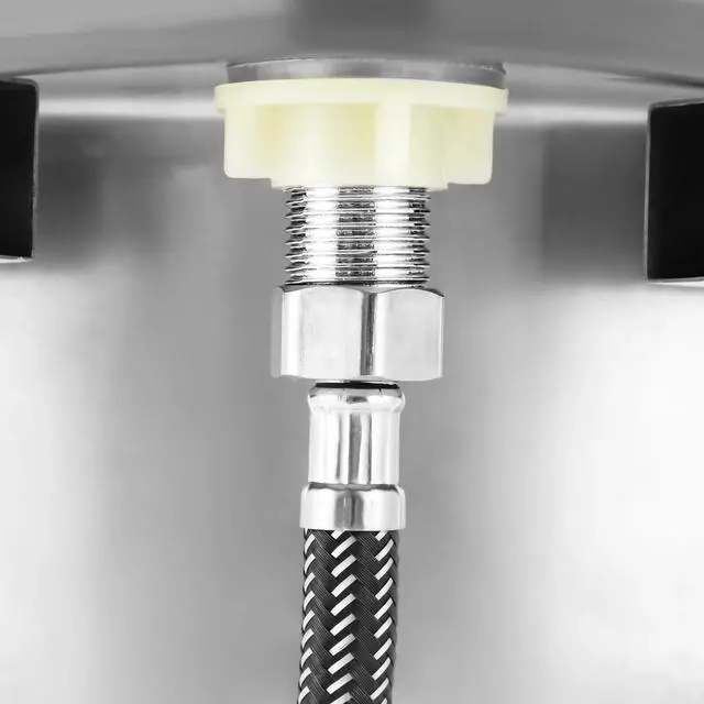 Alt view image 6 of 7 - Single Triangle Wash Basin, Corner Sink Small Bar Sink Stainless Steel w/ Faucet
