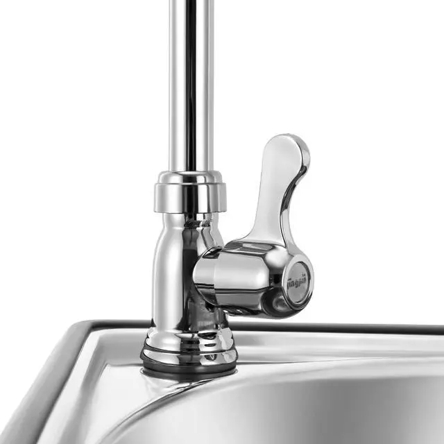 Alt view image 7 of 7 - Single Triangle Wash Basin, Corner Sink Small Bar Sink Stainless Steel w/ Faucet