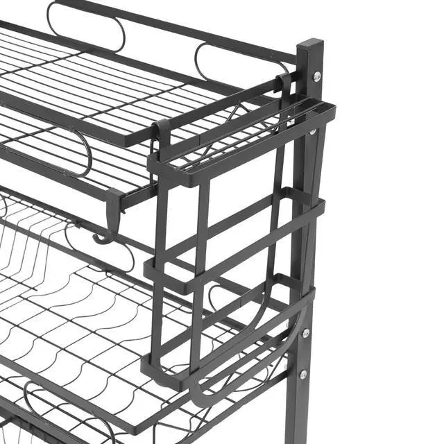 Alt view image 5 of 7 - 2-tiers Adjustable Large 24.4'' Dish Drying Rack Large Drainage Over-the-sink