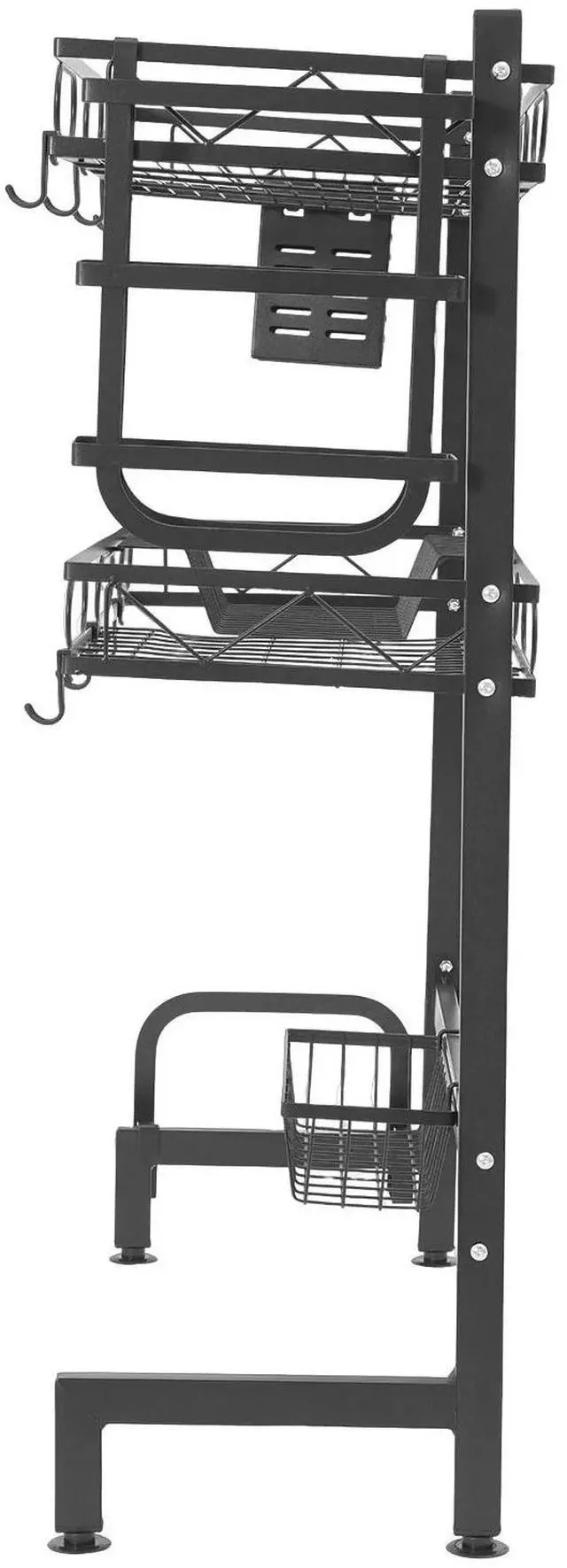 Alt view image 4 of 7 - 2-tiers Adjustable Large 24.4'' Dish Drying Rack Large Drainage Over-the-sink