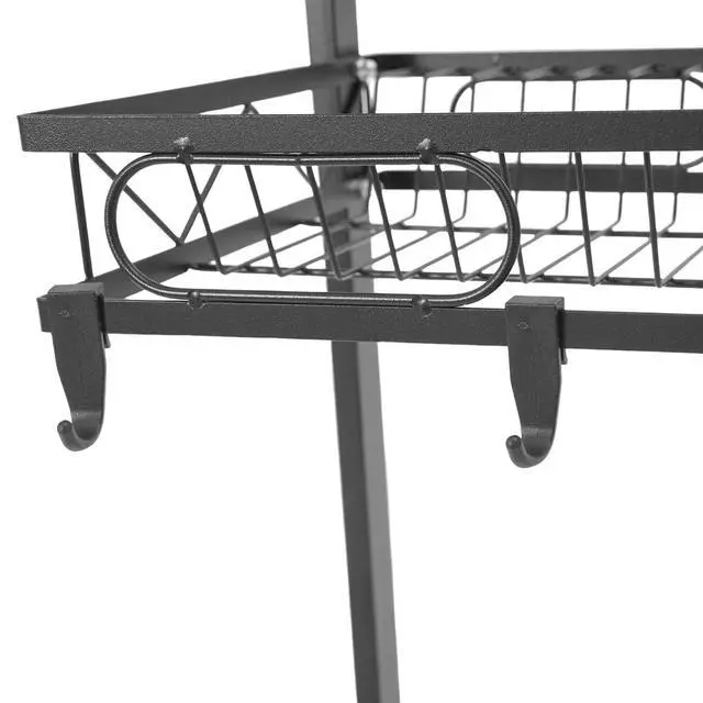 Alt view image 6 of 7 - 2-tiers Adjustable Large 24.4'' Dish Drying Rack Large Drainage Over-the-sink