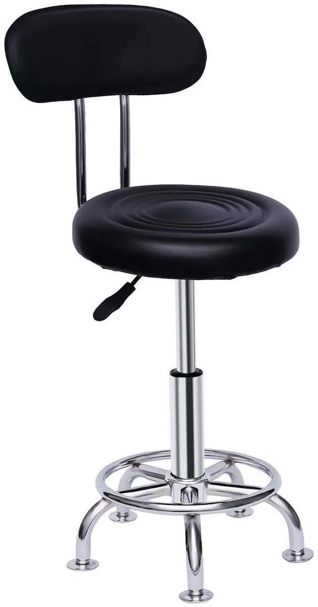 Main image of Black Garage WorkShop Stool Bench Mechanics Swivel Chair Height-Adjustable Seat