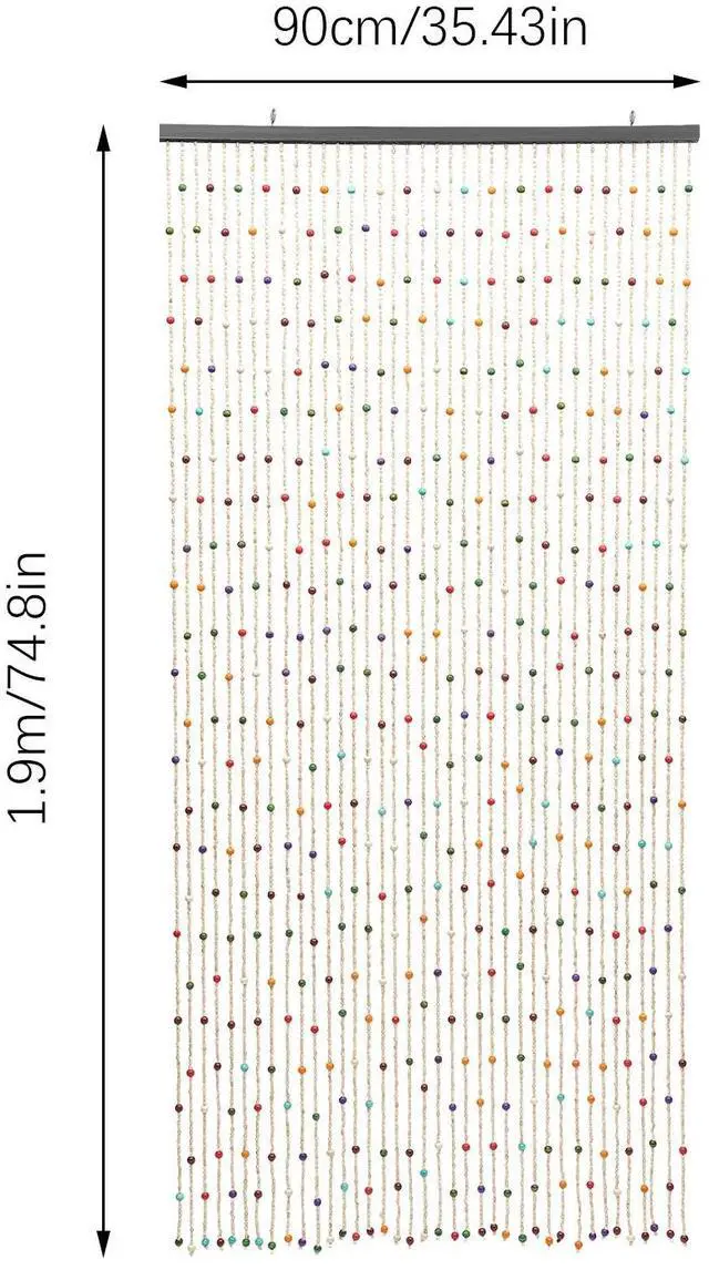 Alt view image 5 of 7 - Natural Bamboo Beaded Curtain Colorful Boho Bamboo Beaded Window Doors Divider