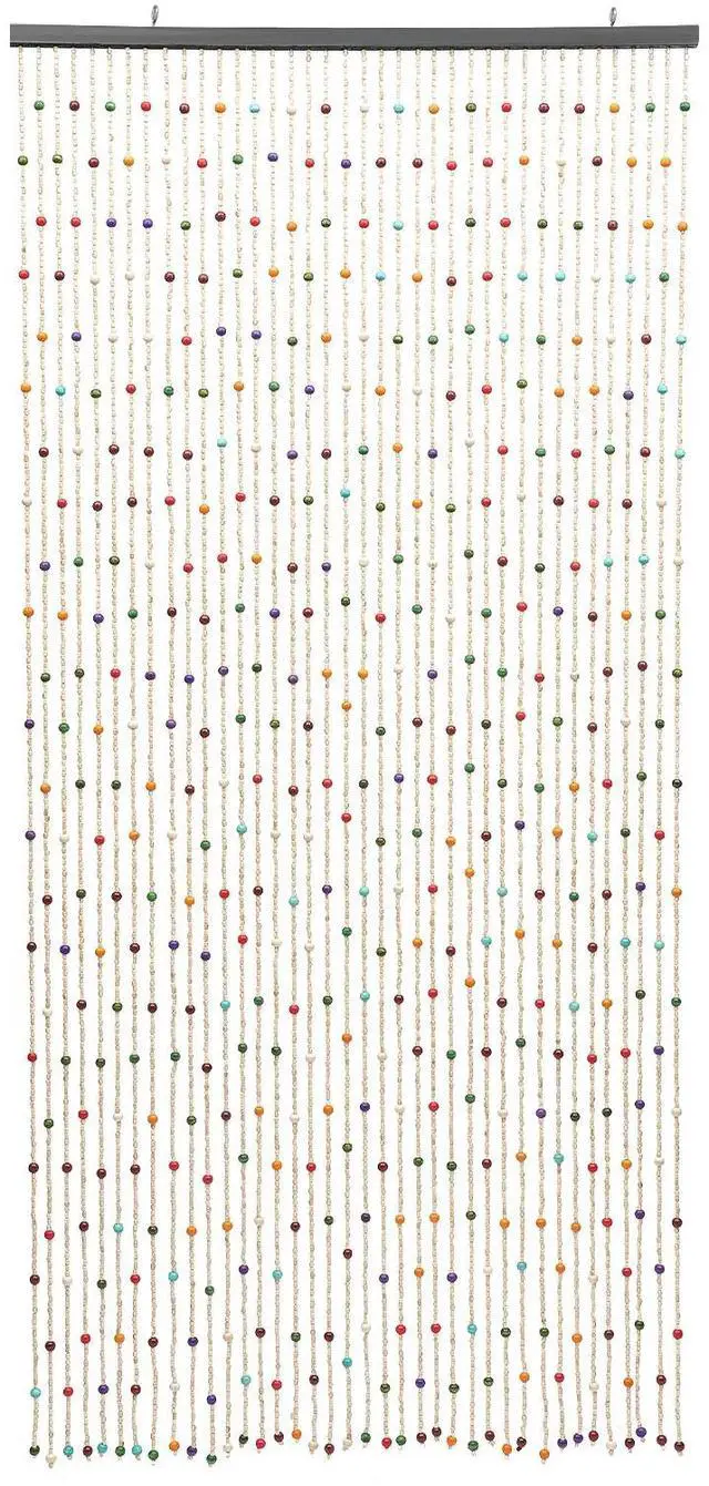 Alt view image 4 of 7 - Natural Bamboo Beaded Curtain Colorful Boho Bamboo Beaded Window Doors Divider