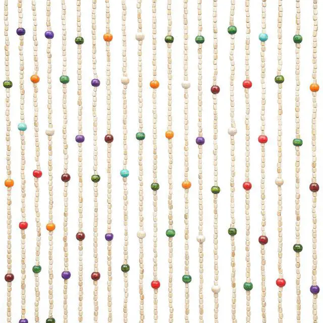 Alt view image 6 of 7 - Natural Bamboo Beaded Curtain Colorful Boho Bamboo Beaded Window Doors Divider