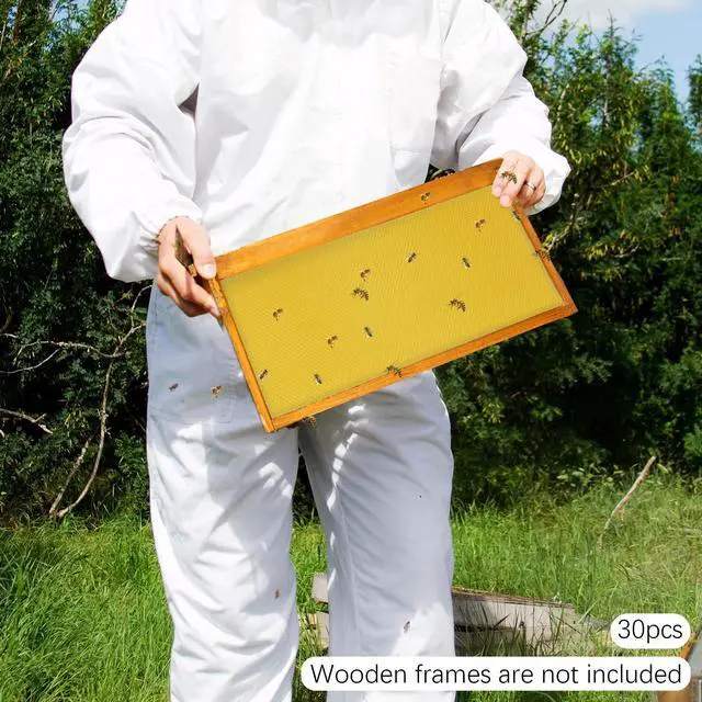 Alt view image 3 of 7 - Bee Hive Foundation Honey Hive Equipment Deep House Nest Honeycomb Wax Frame