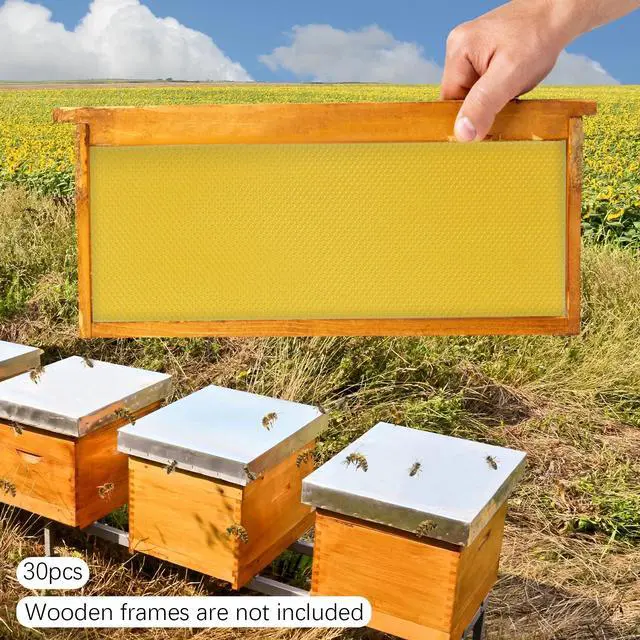 Alt view image 2 of 7 - Bee Hive Foundation Honey Hive Equipment Deep House Nest Honeycomb Wax Frame