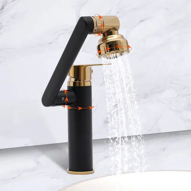 Alt view image 3 of 7 - 360 Bathroom Sink Faucet Single Handle Waterfall Vanity Basin Mixer 2 Function