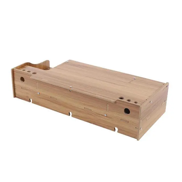 Alt view image 6 of 7 - Wood Monitor Riser with Drawer Computer/Laptop/PC Stand for Desk Organizer
