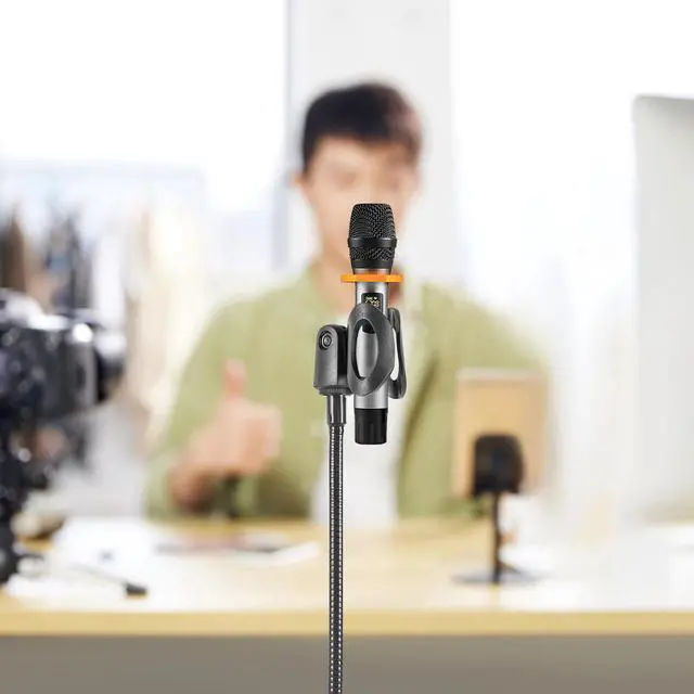 Alt view image 2 of 7 - Adjustable Gooseneck Microphone Stand with Desk Clamp Fit for Radio Broadcasting