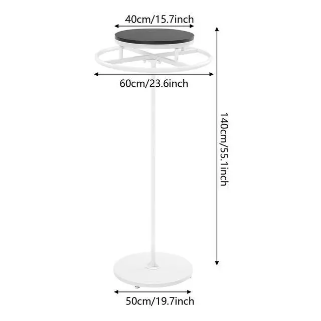 Alt view image 2 of 7 - Round Clothing Rack Floor Standing Clothes Hanging Rack Garment Display