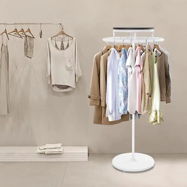 Main image of Round Clothing Rack Floor Standing Clothes Hanging Rack Garment Display