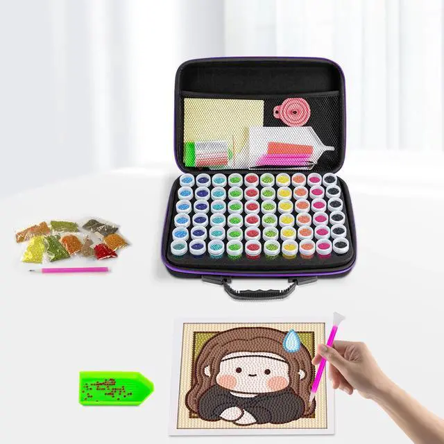 Main image of 60 Slots Diamond Painting Storage Box Embroidery Accessories Grid Bead Container