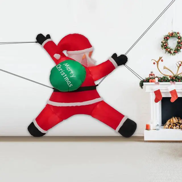 Alt view image 3 of 7 - Hanging Christmas Inflatables Wearing Christmas Hat, Christmas Inflatables Decor