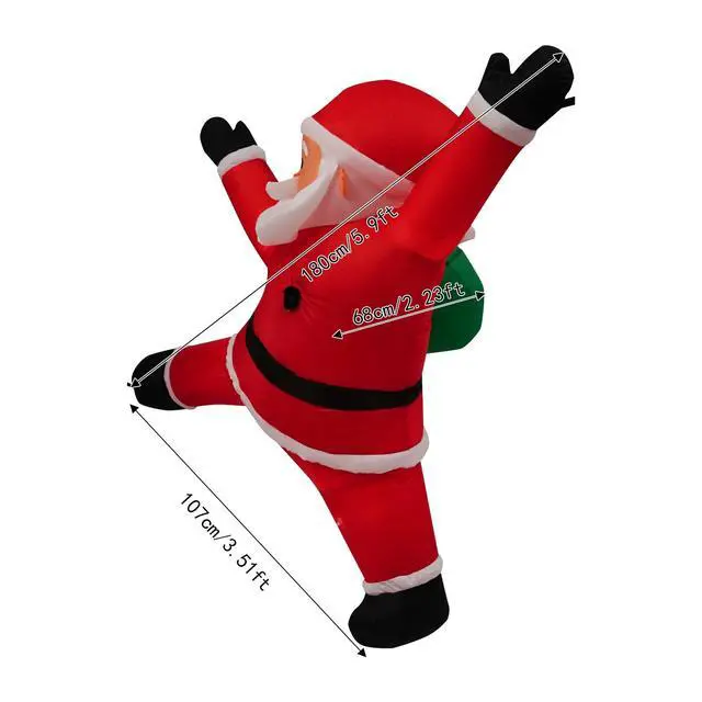 Alt view image 7 of 7 - Hanging Christmas Inflatables Wearing Christmas Hat, Christmas Inflatables Decor