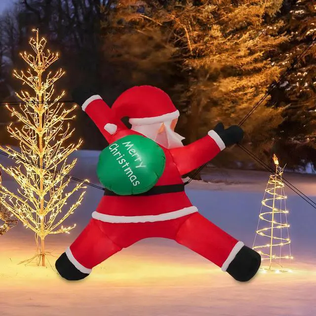 Alt view image 4 of 7 - Hanging Christmas Inflatables Wearing Christmas Hat, Christmas Inflatables Decor