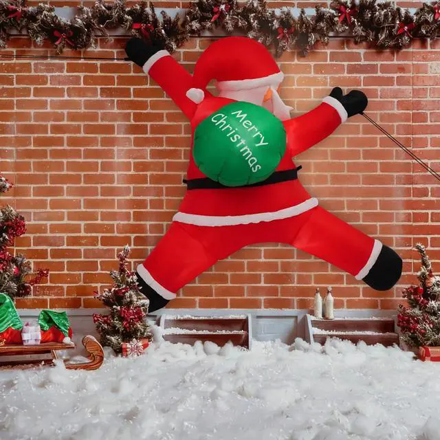 Alt view image 5 of 7 - Hanging Christmas Inflatables Wearing Christmas Hat, Christmas Inflatables Decor