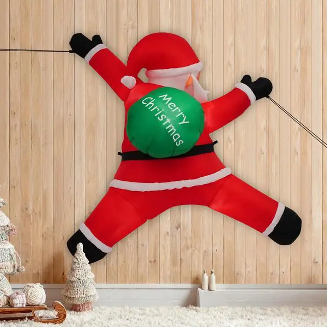 Alt view image 2 of 7 - Hanging Christmas Inflatables Wearing Christmas Hat, Christmas Inflatables Decor