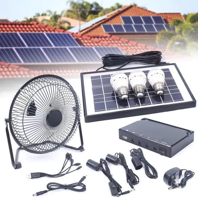 Alt view image 5 of 7 - Portable Solar Power Panel Generator Kit Camping Battery Pack Power Station USA