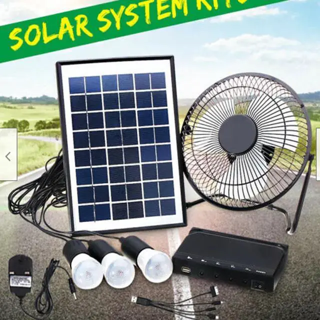 Alt view image 2 of 7 - Portable Solar Power Panel Generator Kit Camping Battery Pack Power Station USA