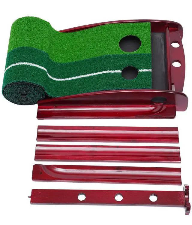 Alt view image 2 of 7 - Indoor Golf Putting Green Practice Mat Exerciser W/Auto Ball Return Training Aid