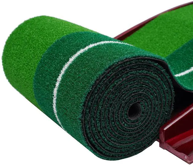 Alt view image 7 of 7 - Indoor Golf Putting Green Practice Mat Exerciser W/Auto Ball Return Training Aid