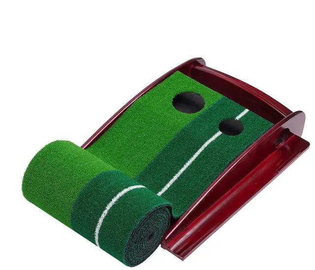 Alt view image 5 of 7 - Indoor Golf Putting Green Practice Mat Exerciser W/Auto Ball Return Training Aid