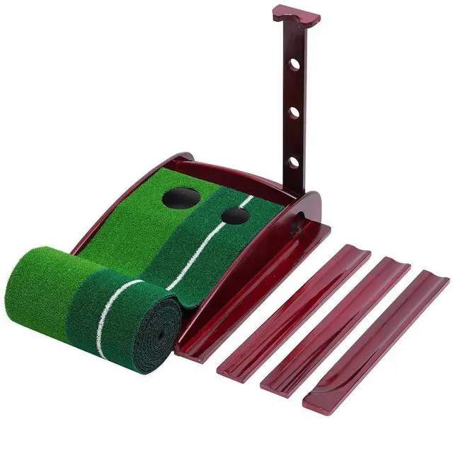 Alt view image 3 of 7 - Indoor Golf Putting Green Practice Mat Exerciser W/Auto Ball Return Training Aid