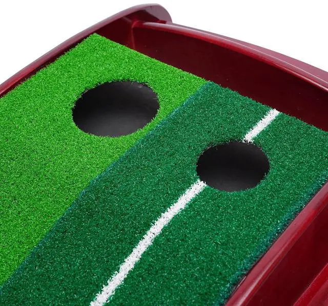 Alt view image 6 of 7 - Indoor Golf Putting Green Practice Mat Exerciser W/Auto Ball Return Training Aid