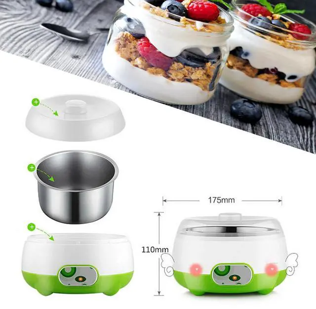 Alt view image 4 of 7 - 1L Yogurt Maker Machine Auto Constant Temperature w/Stainless Steel Inner Pot