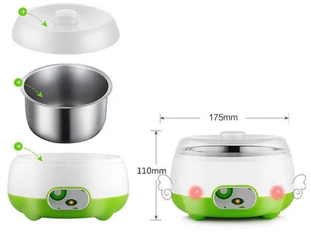 Alt view image 3 of 7 - 1L Yogurt Maker Machine Auto Constant Temperature w/Stainless Steel Inner Pot