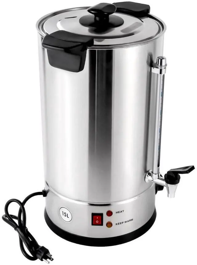 Alt view image 6 of 7 - Electric 15L Catering Hot Water Boiler Commercial Coffee Tea Urn Stainless Steel